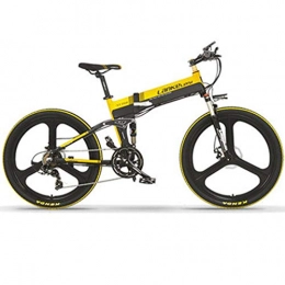 Pc-Hxl Bike Pc-Hxl Electric Bicycle 400w Folding Electric Bikes for Adults Lithium Battery Aluminum Alloy Frame Mini 26 Inch Mountain Bike Lightweight Foldable Compact Ebike City Bicycle Max Speed 20 Km / h, Yellow