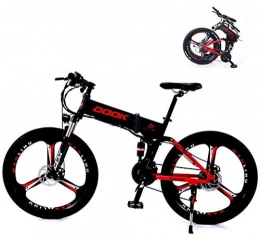 PLYY Folding Electric Mountain Bike PLYY Electric Mountain Bikes 26-inch 27-speed Folding Mountain Lithium Battery Aluminum Alloy Light And Convenient For Driving Off-road Vehicles Suitable For Men And Women (Color : Red)