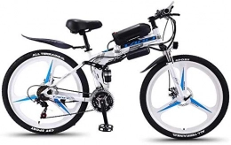 PLYY Bike PLYY Folding Adult Electric Mountain Bike, 350W Snow Bikes, Removable 36V 10AH Lithium-Ion Battery For, Premium Full Suspension 26 Inch Electric Bicycle 21 Speed (Color : White)