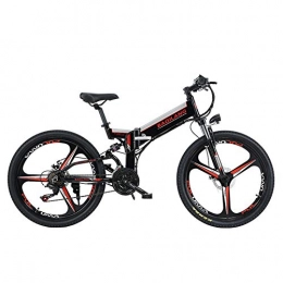POTHUNTER SK-O1 26"Bike 27 Speed Full Suspension Folding Electric 48V 10ah Snow Mountain Beach E-vlo With 350 W Motor, 5in LCD Speedometer, Dual Hydraulic Disc Brake,A-26
