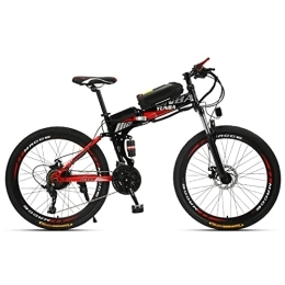 PrimaevalColossus Bike PrimaevalColossus Electric Mountain Bike wiht Removable Lithium Battery E-Bike Adult Motor Powered Mountain Bicycle 21 Speed Integrated Wheel Ebike, Red