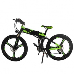 PXQ Folding Electric Mountain Bike PXQ 26 inch Electric Mountain Bike 48V 250W SHIMANO 7 Speeds E-bike Citybike Commuter Bicycle with LCD 5-speed Smart Meter, Dual Disc Brakes and Shock Absorber Fork, Black