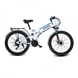 QEEN Folding Electric Mountain Bike QEEN New Electric Bike 21 Speed 10AH 48V Aluminum alloy Electric Bicycle Built-in Lithium Battery Road Electric bicycle Mountain Bike (Color : White)