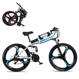 QININQ Folding Electric Mountain Bike QININQ 250W Folding Electric Bikes for Adults Commuter 36V / 8Ah Removable Battery Power Regeneration System, 7 Speed Gears with Cruise Control, Front Suspension