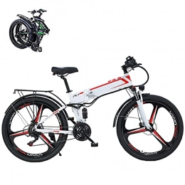 QININQ Folding Electric Mountain Bike QININQ Electric Bike Electric Mountain Bike, 26'' Folding Electric Bicycle for Adults, with 48V 10.4Ah Lithium-Ion Battery, 500W Motor and Professional 21 Speed Gears