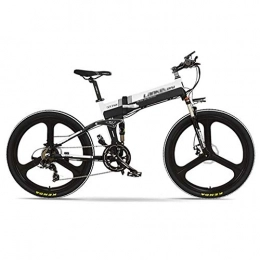 Qinmo Folding Electric Mountain Bike Qinmo 26-inch foldable electric bicycle, electric mountain bike, front and rear disc brakes, 48V 400W motor, with LCD display, outdoor sports riding (Color : B)