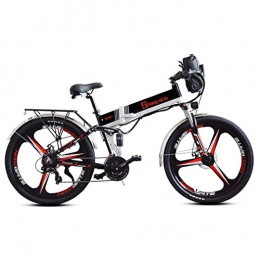 Qinmo Bike Qinmo Electric bicycle, 26 Inch Electric Mountain Bike Foldable, Dual Battery Electric Bicycle for Adult, 21 Speed, Motor 350W, 48V 10.4Ah Rechargeable Lithium Battery, Cruise Mode (Color : Black)