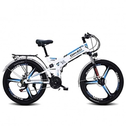 Qinmo Folding Electric Mountain Bike Qinmo Electric bicycle, E-Bike 26'' Electric Mountain Bike for Adults 300W 48V 10Ah Lithium-Ion Battery, Rear Seat, 21 Gear Shift Bicycle for Men Women Outdoor Commuting(Blue)