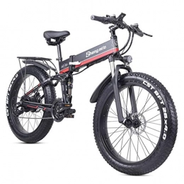 Qinmo Folding Electric Mountain Bike Qinmo Electric bicycle, Foldable Electric Mountain Bike, 26 Inch Adult Electric Bicycle with Removable 48V 12.8Ah Lithium Battery, Motor 1000W, 21 Speed Gear And Three Working Modes (Color : B)
