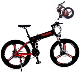QZ Bike QZ 26 Inch Electric Mountain Bikes, 27 Speed Folding Mountain Electric Lithium Battery Aluminum Alloy Light And Convenient To Drive (Color : Red)