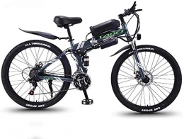 QZ Folding Electric Mountain Bike QZ Adult Folding Electric Mountain Bike, 350W Snow Bikes, Removable 36V 10AH Lithium-Ion Battery for, Premium Full Suspension 26 Inch Electric Bicycle (Color : Grey, Size : 27 speed)