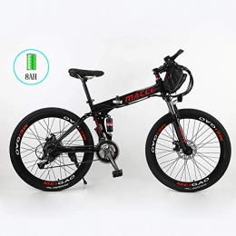Radiancy Inc Folding Electric Mountain Bike Radiancy Inc Folding Electric Mountain Bike for Adults, Removable Charging Electric Cyclocross Road Bike, 250W 26''With 36V 8AH / 20 AH Lithium-Ion Battery for Adults, 21 Speed Shifter, Black, 8A