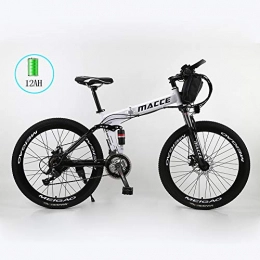Radiancy Inc Folding Electric Mountain Bike Radiancy Inc Folding Electric Mountain Bike for Adults, Removable Charging Electric Cyclocross Road Bike, 250W 26''With 36V 8AH / 20 AH Lithium-Ion Battery for Adults, 21 Speed Shifter, White, 8A