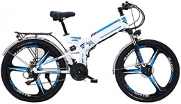 RDJM Folding Electric Mountain Bike RDJM Ebikes, 24 / 26'' Folding Electric Mountain Bike with Removable 48V / 10AH Lithium-Ion Battery 300W Motor Electric Bike E-Bike 21 Speed Gear And Three Working Modes (Color : White, Size : 26inch)