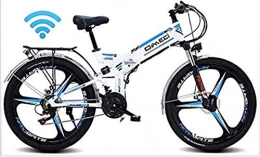 RDJM Bike RDJM Ebikes 24" Folding Ebike, 300W Electric Mountain Bike for Adults 48V 10AH Lithium Ion Battery Pedal Assist E-MTB with 90KM Battery Life, GPS Positioning, Oil Brake (Color : White)