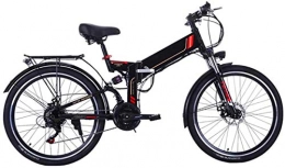 RDJM Folding Electric Mountain Bike RDJM Ebikes, 26 Inch Electric Bike Folding Mountain E-Bike 21 Speed 36V 8A / 10A Removable Lithium Battery Electric Bicycle for Adult 300W Motor High Carbon Steel Material (Color : Black)