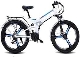 RDJM Folding Electric Mountain Bike RDJM Ebikes, 26 inch Folding Electric Bikes Bicycle Mountain, 48V10Ah lithium battery 21 speed Adult Bike GPS positioning Sports Cycling (Color : White)