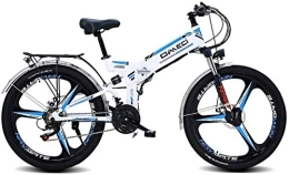 RDJM Bike RDJM Ebikes, 26 Inch Mountain Electric Bicycle, Brakes Electric Bikes for Adults, Air Full Suspension 350W Ebikes with Removable Lithium Battery, Recharge System (Color : White, Size : A)