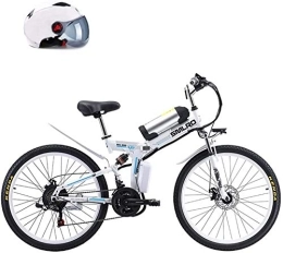 RDJM Bike RDJM Ebikes, 26" Power-Assisted Bicycle Folding, Removable Lithium Battery 48V 8AH, 350W Motor Straddling Easy Compact, Folding Mountain Electric Bike (Color : White)