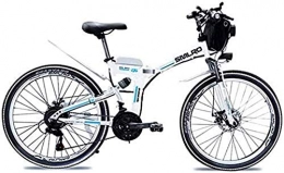 RDJM Bike RDJM Ebikes, 48V 8AH / 10AH / 15AHL Lithium Battery Folding Bike MTB Mountain Bike E-Bike 21 Speed Bicycle Intelligence Electric Bike with 350W Brushless Motor (Color : White, Size : 48V15AH350w)