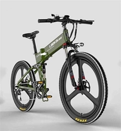 RDJM Folding Electric Mountain Bike RDJM Ebikes, Adult mens Electric Mountain Bike, 48V 10.4AH Lithium Battery, 400W Aluminum Alloy Electric Bikes, 7 speed Off-Road Electric Bicycle, 26 Inch Wheels (Color : D)