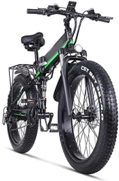 RDJM Bike RDJM Ebikes, Electric Mountain Bike 48v 1000w 26inch Fat Tire E-bike 21 Speeds Beach Cruiser Mens Sports Mountain Bike Lithium Battery Hydraulic Disc Brakes (Color : Green)