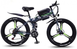 RDJM Folding Electric Mountain Bike RDJM Ebikes, Folding Adult Electric Mountain Bike, 350W Snow Bikes, Removable 36V 8AH Lithium-Ion Battery for, Premium Full Suspension 26 Inch (Color : Grey, Size : 21 speed)