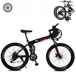 RDJM Bike RDJM Ebikes, Folding Electric Bikes for Adults 26 In with 36V Removable Large Capacity 8Ah Lithium-Ion Battery Mountain E-Bike 21 Speed Lightweight Bicycle for Unisex (Color : Black)