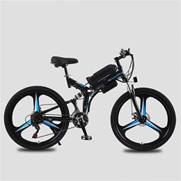 RDJM Bike RDJM Ebikes, Mountain Bike 21 Speed E Bike 26 Inches Electric Foldable Double Disc Brake Full Suspension Mountain Bikes 10AH 70 Kilometers Endurance Level 5damping Hybrid Bike (Color : Blue)
