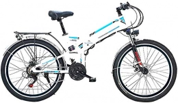 RDJM Folding Electric Mountain Bike RDJM Electric Bike 26'' Folding Electric Mountain Bike, Electric Bike with 36V / 10Ah Lithium-Ion Battery, 300W Motor Premium Full Suspension And 21 Speed Gears (Color : White)