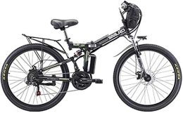 RDJM Bike RDJM Electric Bike, 500W Bicycle, 48V 10 / 13AH Removable Lithium Battery, Lightweight Folding Mountain E-Bicycle for Outdoor Cycling Travel Work Out (Color : Black, Size : 10AH)