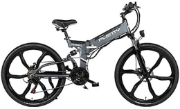 RDJM Folding Electric Mountain Bike RDJM Electric Bike, Bikes for Adult, 24" / 26" Magnesium Alloy Ebikes Bicycles All Terrain, 48V 614W Removable Lithium-Ion Battery, Folding E-Bike for Mens Outdoor Cycling Work Out