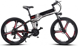 RVTYR Folding Electric Mountain Bike RVTYR 350W Electric Mountain Bicycle with Rear Seat with 48V Removable Lithium Battery 3 Working Modes LCD Display E-bike for Adult foldable bike (Color : Black)