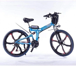RVTYR Folding Electric Mountain Bike RVTYR Detachable 48V 13AH lithium battery light electric bicycle and 350W high power electric folding bicycle electric bicycle foldable bike (Color : Blue350W 8AH 48V)