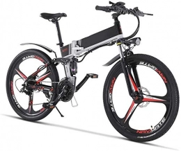 RVTYR Folding Electric Mountain Bike RVTYR Electric Bike - Folding Portable eBike For Commuting Leisure Front Rear Suspension, Pedal Assist Unisex Bicycle, 350W / 48V electric bikes for adults