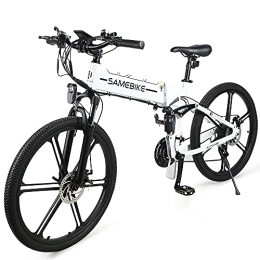 Samebike Bike SAMEBIKE LO26-II Electric Bicycle for Adults 48V 10.4AH Ebike 26 inch Folding Electric Mountain Bikes with SHIMANO 21 Speeds Color LCD Display (White)