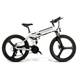 Convincied Bike SAMEBIKE Plus E-Bike, E-MTB, E-Mountainbike 48V 10.4Ah 350W - 26-inch Folding Electric Mountain Bike 21-level Shift Assisted (48V / 10.4Ah-White)