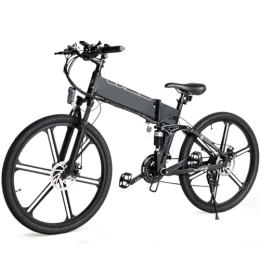 SAMEBIKES Folding Electric Mountain Bike SAMEBIKES LO26-II Electric Bicycle for Adults 48V 10.4AH Ebike 26 inch Folding Electric Mountain Bikes with SHIMANO 21 Speeds Color LCD Display