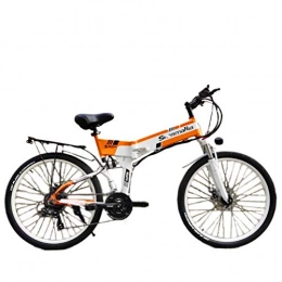 SAWOO Folding Electric Mountain Bike SAWOO 26 inch E-bike 500w Electric Mountain Bike Folding Electric Bike For Adults with Removable 12.8Ah Lithium-ion Battery, Professional 21 Speed Gears Fast delivery (orange)