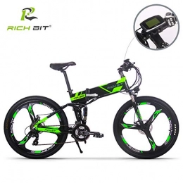 SBX Bike SBX Mountain Bike Cycling bicycle 26 inch 250W 36V, Adult Electric Folding Bike Disc Brake Lithium Battery 3 Mode, City Bicycle 35km / h (Black-green)