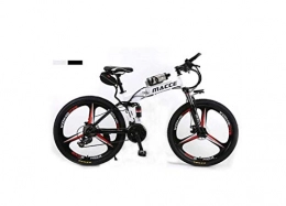 SEESEE.U Folding Electric Mountain Bike SEESEE.U Mountain Bike Unisex Dual Suspension Mountain Bike 26" Integral Wheel Electric Bike High-Carbon Steel Hybrid Bicycle Pedal Assisted Folding Bike with 36V Li-Ion Battery, White, A