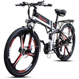 Shengmilo Bike shengmilo Electric Bike Mountain e Bicycle Folding ebike Adults Mens 350W Lithium Battery 20 Inch Shimano 21 Speed adult M80 (Black)
