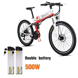 Shengmilo Bike shengmilo Electric Bike Mountain e Bicycle Folding ebike Adults Mens Lithium Battery 500W 20 Inch Shimano 21 Speed Aluminum Frame Hydraulic Disc Brakes M80 (Orange 500W Dual Batteries)