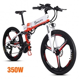 Shengmilo Bike Shengmilo Electric Foldable Bike, 26 Inch Integrated Wheel Mountain Road E- Bike, 1 PCS 48V / 350W Lithium Battery Included (WHITE)
