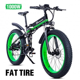 Shengmilo Bike Shengmilo Electric Folding Bike, 26 Inch Mountain Snow E- Bike, 48V / 13Ah Lithium Battery Included (Green)