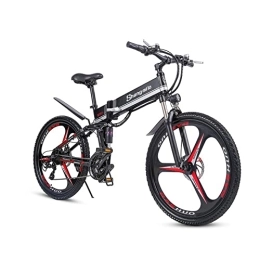 Shengmilo Folding Electric Mountain Bike Shengmilo Foldable electric bike, 26 inch E-bike for Adults, 48V Electric Bicycle, Front and rear disc brakes, M80 Black