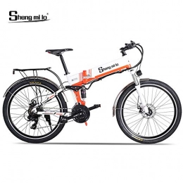 Shengmilo Folding Electric Mountain Bike Shengmilo-M80 500w Electric Mountain Bike, 26-inch Folding Electric Bicycle, 48v 13ah Full Suspension And Shimano 21 Speed, With Rear Shelf