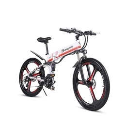 Shengmilo Folding Electric Mountain Bike Shengmilo M80 Folding Electric Mountain Bike, Electric Bike with Hydraulic Disc Brake and Full Suspension, 26 Inches, White