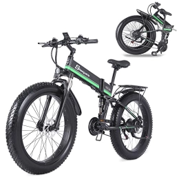 Shengmilo Folding Electric Mountain Bike Shengmilo-MX01 26 * 4.0inch Fat tire Electric Bicycle, folding bike for adult, 21-Speed Snow Mountain Bike, Full suspension, 48V*12.8ah removable Lithium Battery, Hydraulic Disc Brake