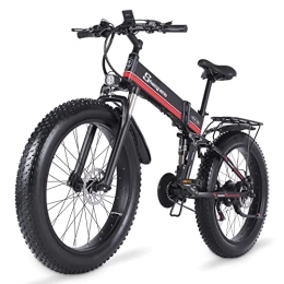 Shengmilo Bike Shengmilo MX01 Foldable Electric Bike, 26 Inch Wide Tire Electric Mountain Bike, Pedal Assist e Bike, Red